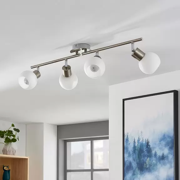 Lampenwelt Deckenlampe Elaina 4-flg., nickel matt Online Outlet