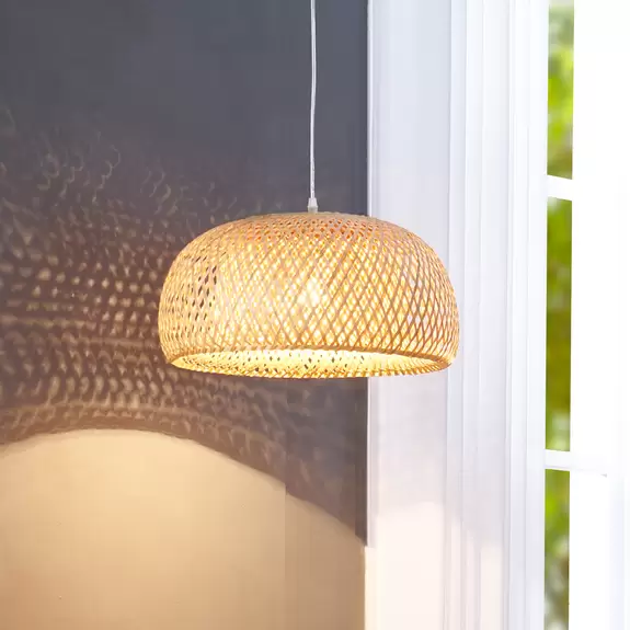 Lampenwelt Lindby Hängeleuchte Jadwiga, Ø 45 cm, Bambus, E27 Zeitlich begrenztes Angebot