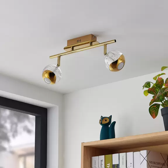 Lampenwelt Lucande Kilio LED-Deckenstrahler, 2-flammig, gold Neuheiten