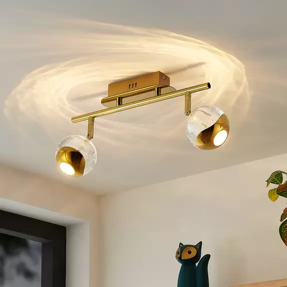 Lampenwelt Lucande Kilio LED-Deckenstrahler, 2-flammig, gold Neuheiten