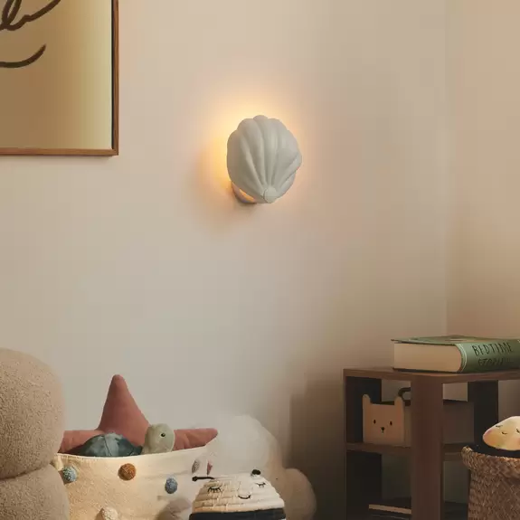 Lampenwelt Wandleuchte Konchi mit Kabel und Stecker, weiß Kauf eins, bekomm eins gratis