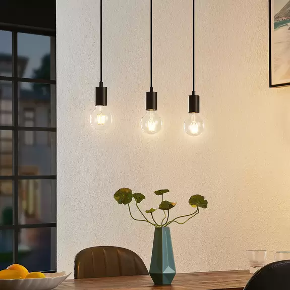 Lampenwelt Lindby Amilia Hängeleuchte mit Holz, dreiflammig Zeitbegrenzte Promotion
