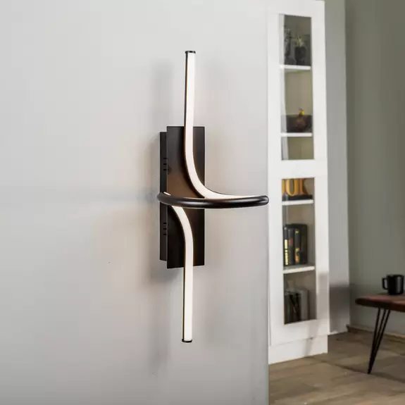 Lampenwelt Lindby Divola LED-Wandleuchte, stepdim, schwarz Begrenzt auf 3 Tage