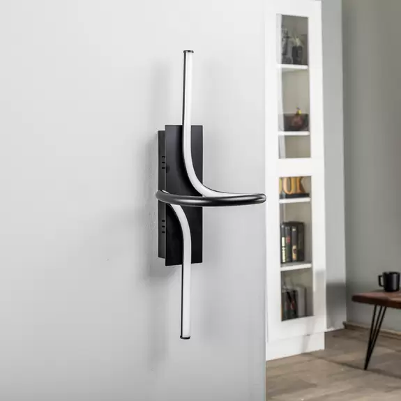 Lampenwelt Lindby Divola LED-Wandleuchte, stepdim, schwarz Begrenzt auf 3 Tage