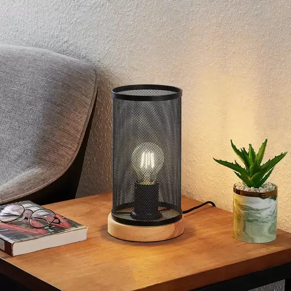 Lampenwelt Lindby Kiriya Tischleuchte mit Gitterschirm Blitzangebot