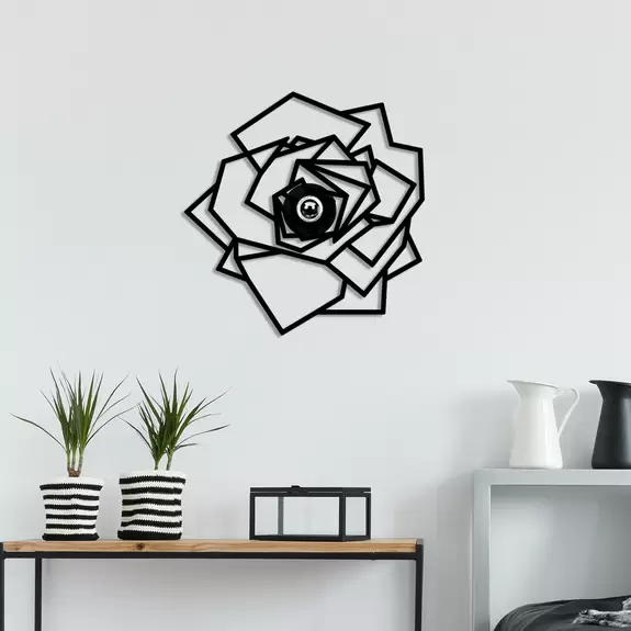 Lampenwelt Wandlampe W-042, schwarzes Blütendesign, Lasercut Räumungsverkauf