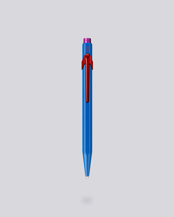Nuuna Kugelschreiber Caran d'Ache 849 Claim Your Style Edition Kobaltblau mit Etui Fabrikverkauf