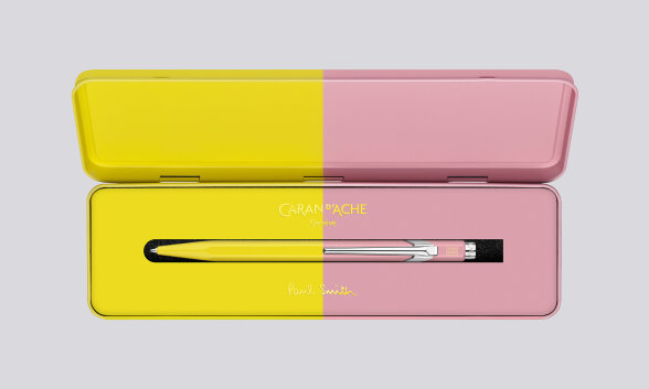 Nuuna Kugelschreiber Caran D'Ache 849 Paul Smith Edition Chartreuse Rose mit Etui Rabatt