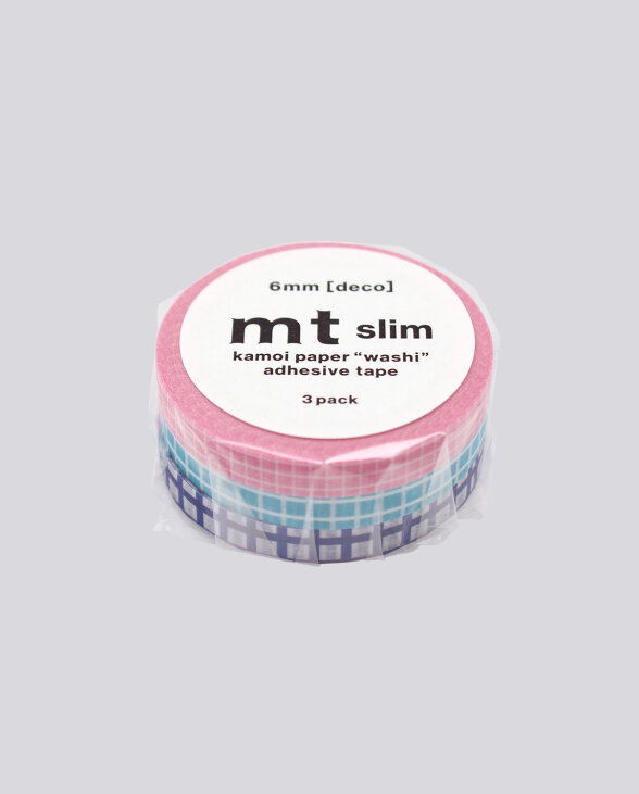Nuuna Masking Tape mt Slim Deco Grid 3 Rollen im Set Super Sparpreis