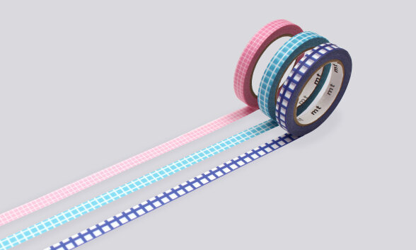 Nuuna Masking Tape mt Slim Deco Grid 3 Rollen im Set Super Sparpreis