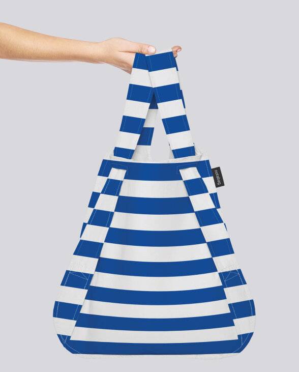Nuuna Tasche und Rucksack Notabag Marine Streifen Sonderangebot der Fabrik