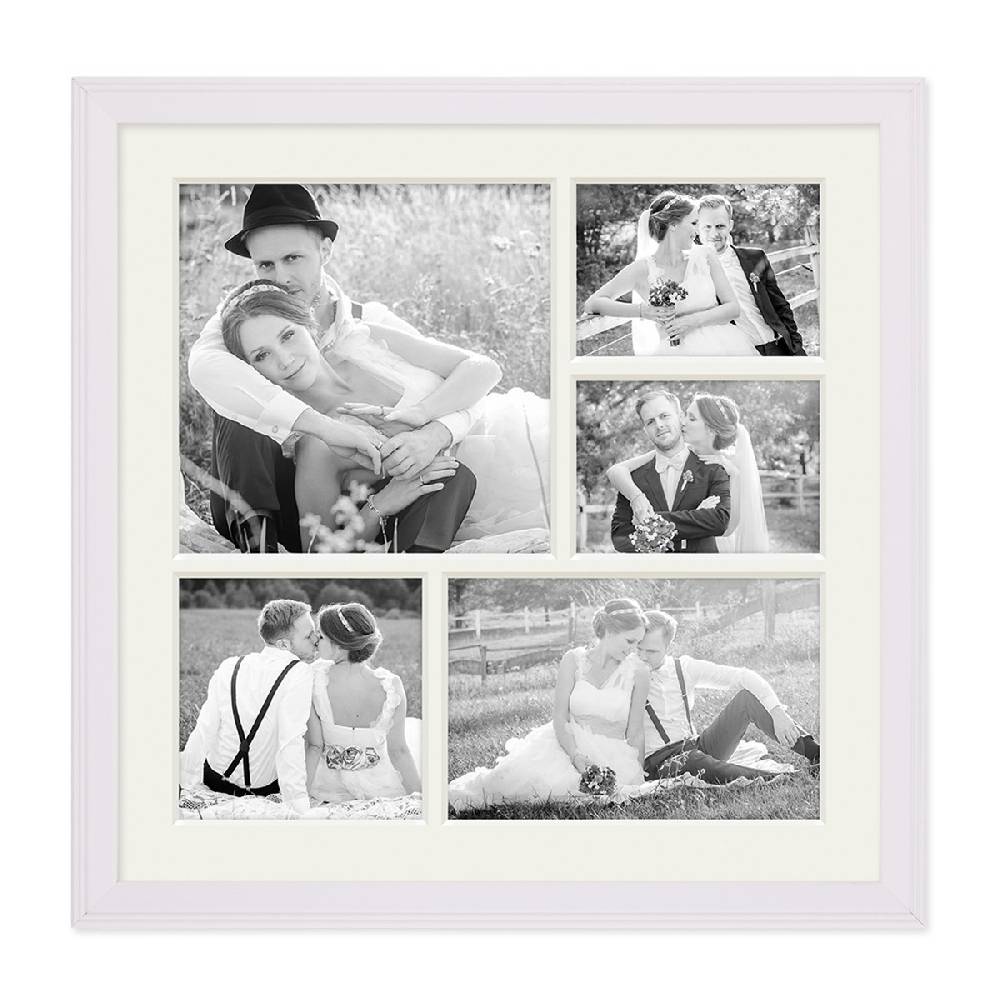 Photolini Fotocollage-Bilderrahmen 30x30 cm im Landhaus-Stil Weiss Online Shopping