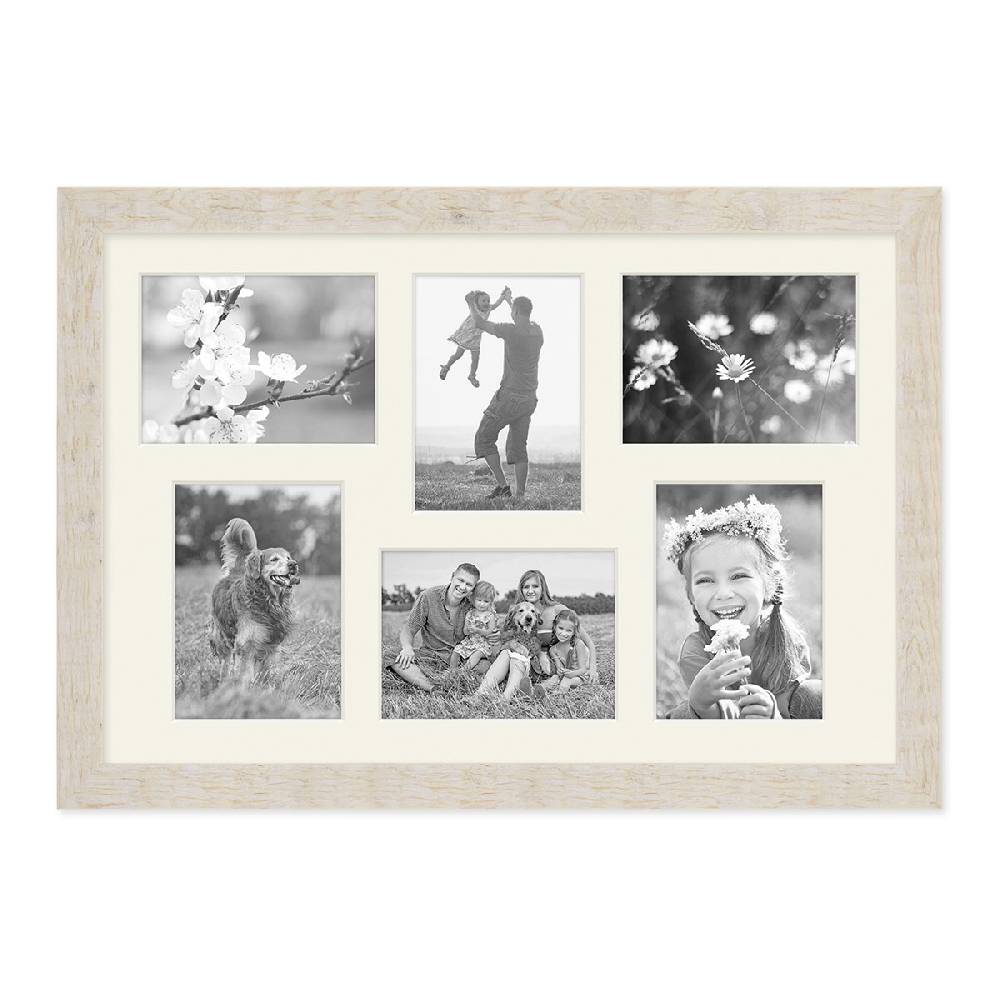 Photolini Collagerahmen 40x60 cm Strandhaus-Stil Weiß für 6 Bilder Weihnachtsangebot