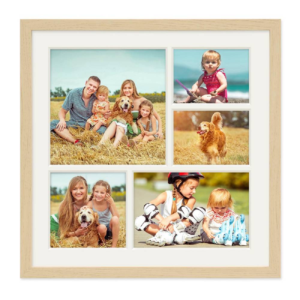 Photolini Collagerahmen 30x30 cm Modern Natur für 4 Bilder Acrylglas