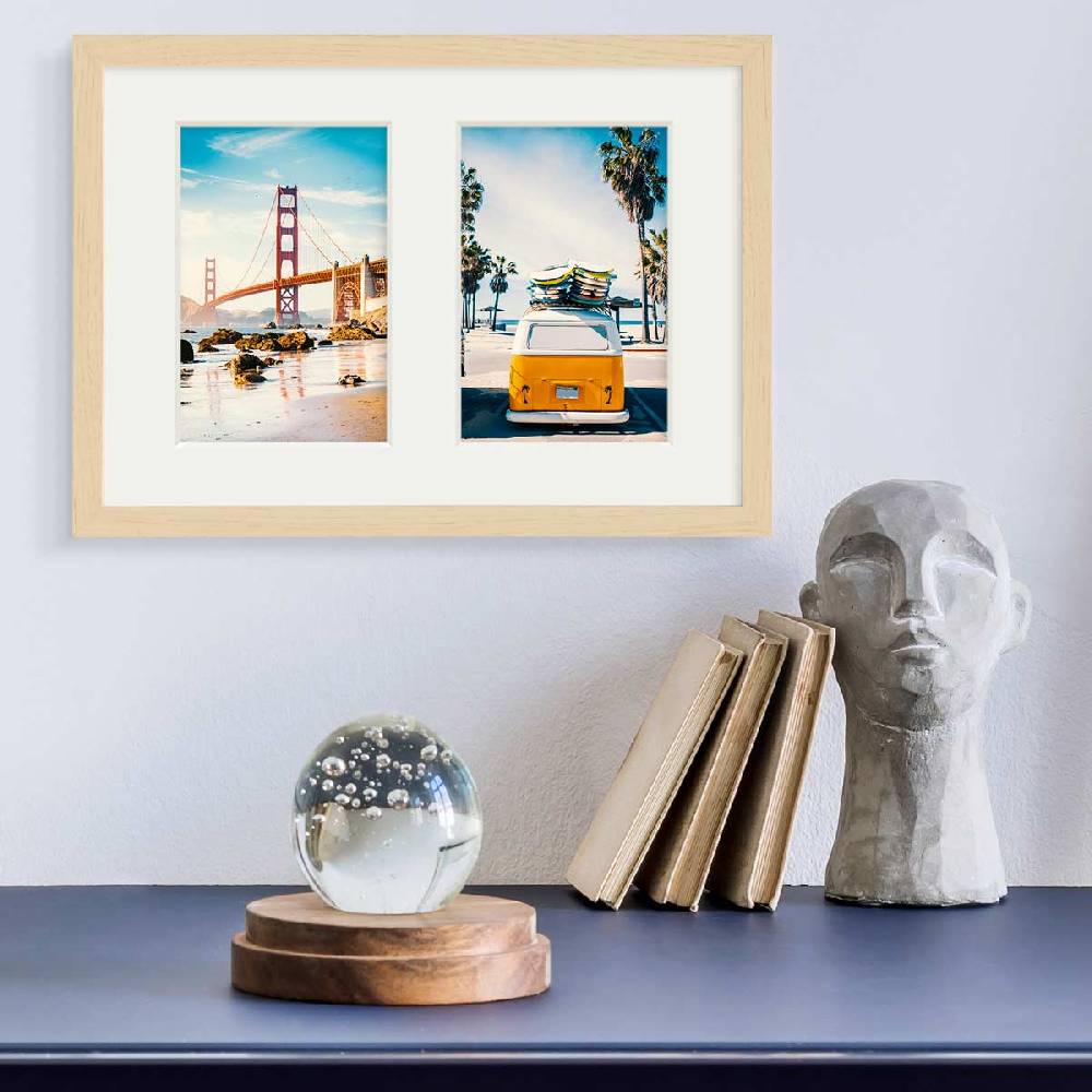 Photolini Collagerahmen 21x30 cm Modern Natur für 2 Bilder Acrylglas Valentinstagsangebot