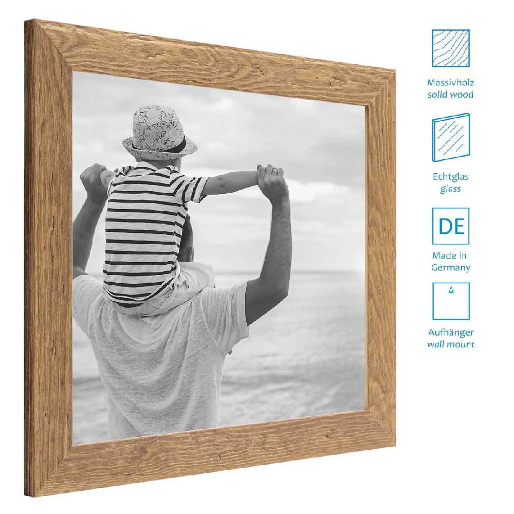 Photolini Collagerahmen 30x30 cm Strandhaus-Stil Eiche-Optik für 4 Bilder Exklusive Angebote