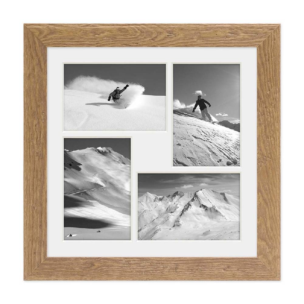 Photolini Collagerahmen 30x30 cm Strandhaus-Stil Eiche-Optik für 4 Bilder Exklusive Angebote