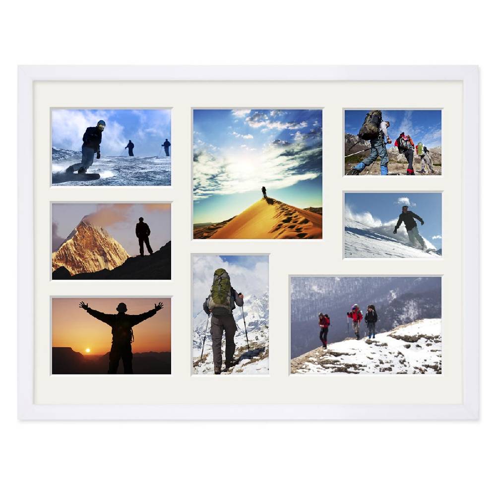 Photolini Collagerahmen 30x40 cm Modern Weiß für 8 Bilder Acrylglas Blitzangebot