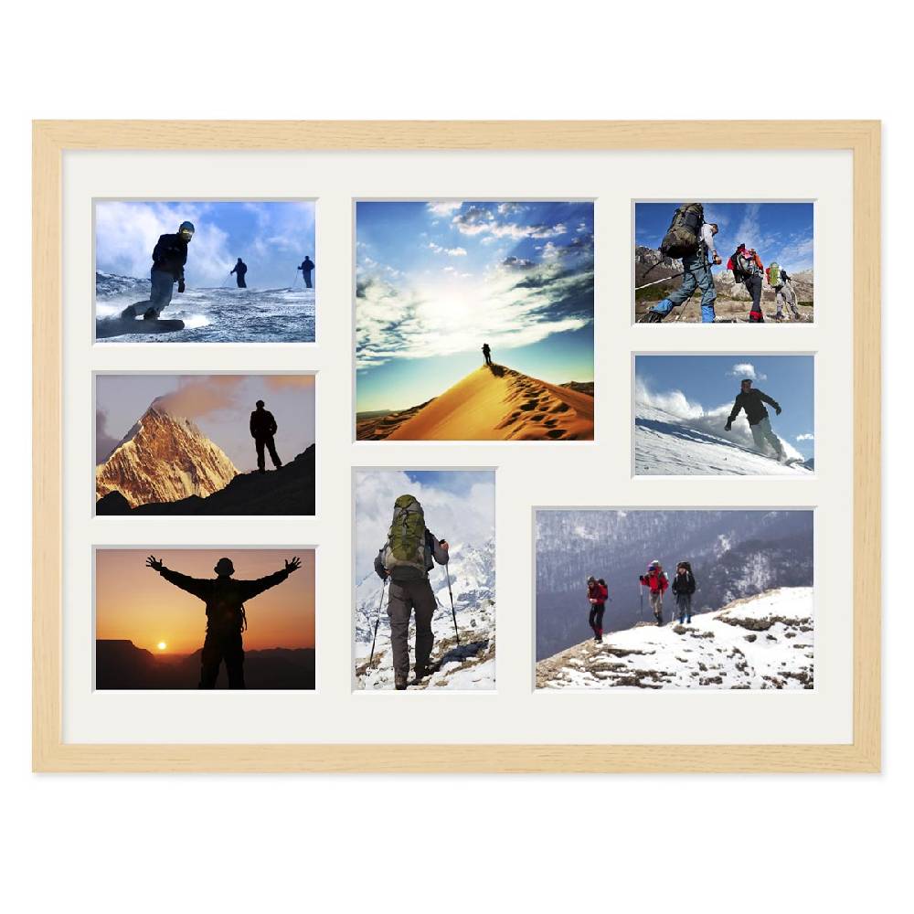 Photolini Collagerahmen 30x40 cm Modern Natur für 8 Bilder Acrylglas Kauf eins, bekomm eins gratis