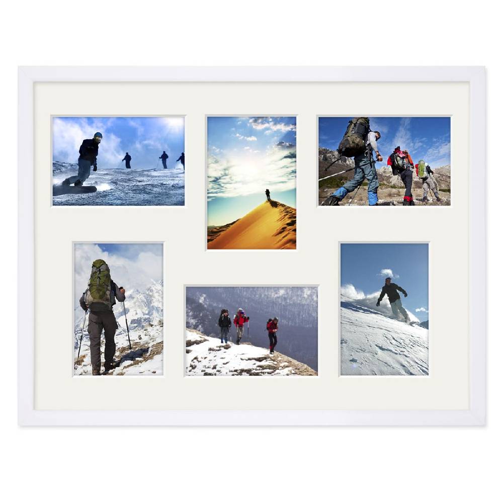 Photolini Collagerahmen 30x40 cm Modern Weiß für 6 Bilder Acrylglas Tägliche Deals