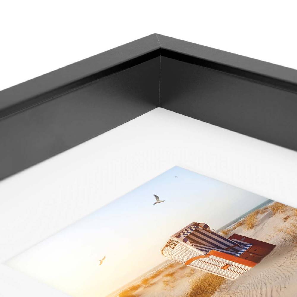Photolini 2er Set 3D-Bilderrahmen extra tief 21x30 cm / A4 mit Passepartout, Schwarz Tiefpreis