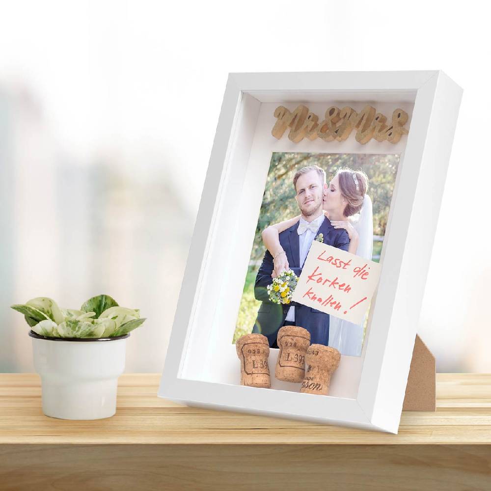 Photolini 3D Bilderrahmen Tief Weiß 3 cm Objekttiefe Super Sparpreis