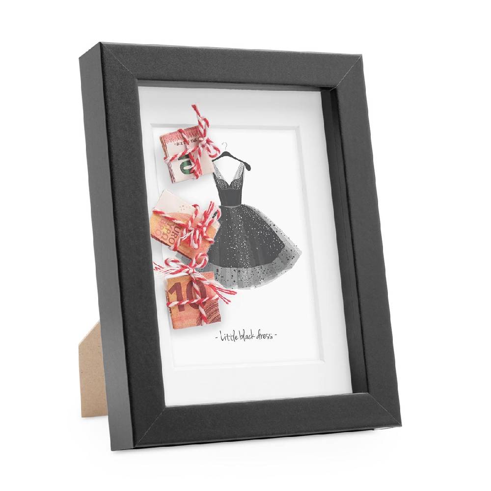 Photolini 3D Bilderrahmen Schwarz 1,5 cm Objekttiefe