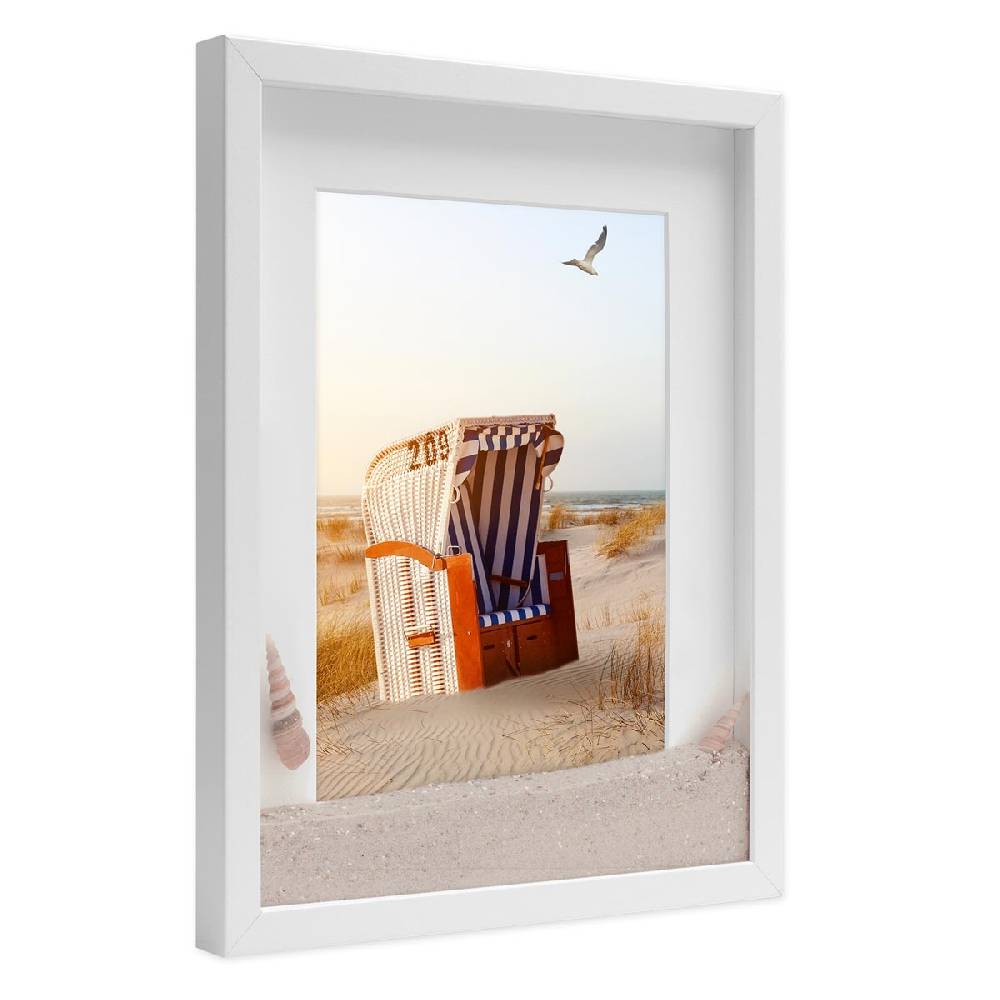 Photolini 3D Bilderrahmen Weiß 1,5 cm Objekttiefe Zeitbegrenzte Promotion