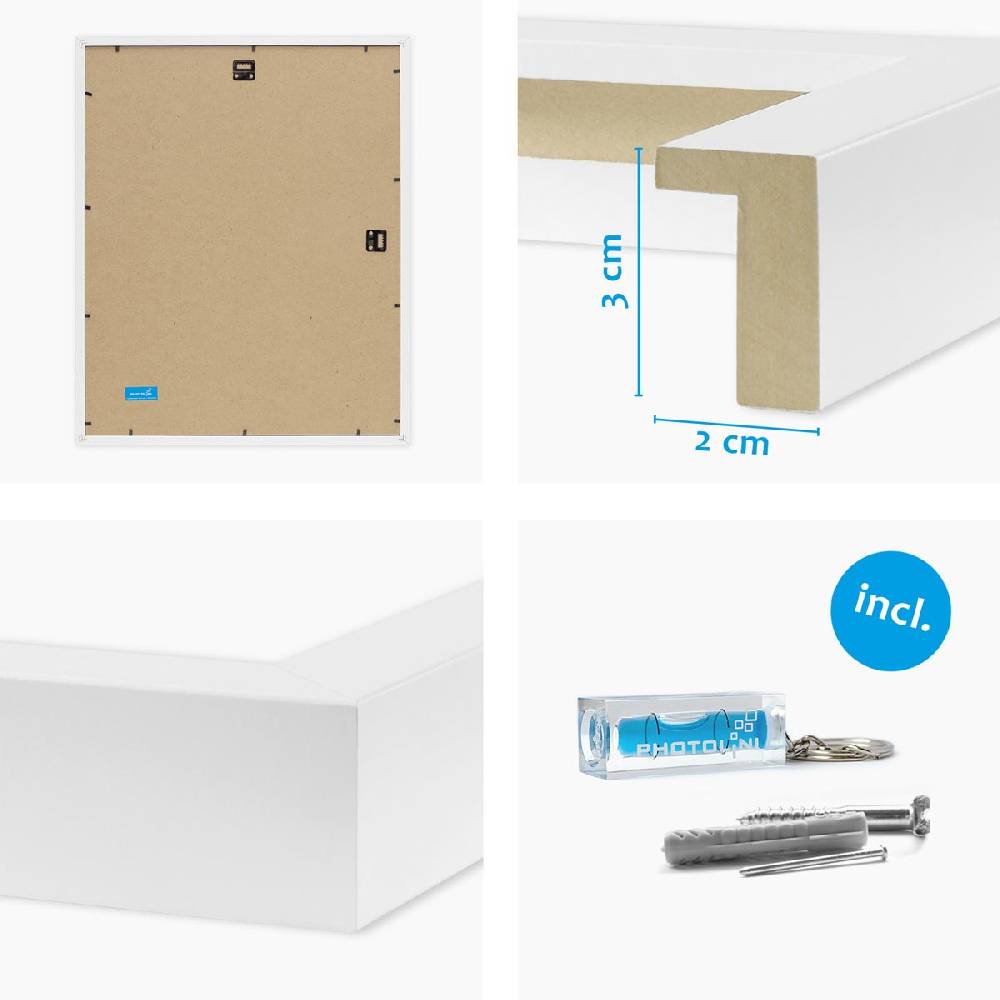 Photolini 2er Set 3D-Bilderrahmen 40x50 cm mit Passepartout, Weiß Bis zu 50% Rabatt