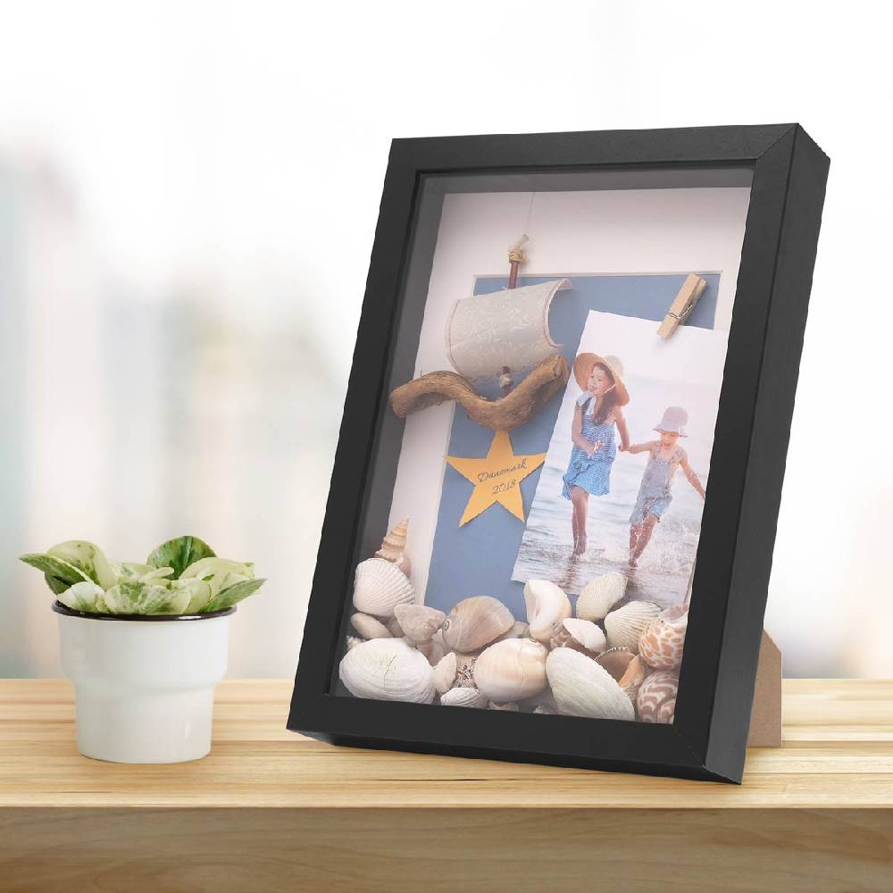 Photolini 3D Bilderrahmen Tief Schwarz 3 cm Objekttiefe Bis zu 60% Rabatt