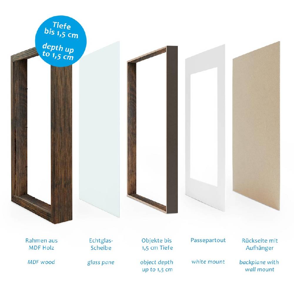 Photolini 2er Set 3D-Bilderrahmen 30x40 cm mit Passepartout, Eiche Dunkel Discount Store für neue Produkte