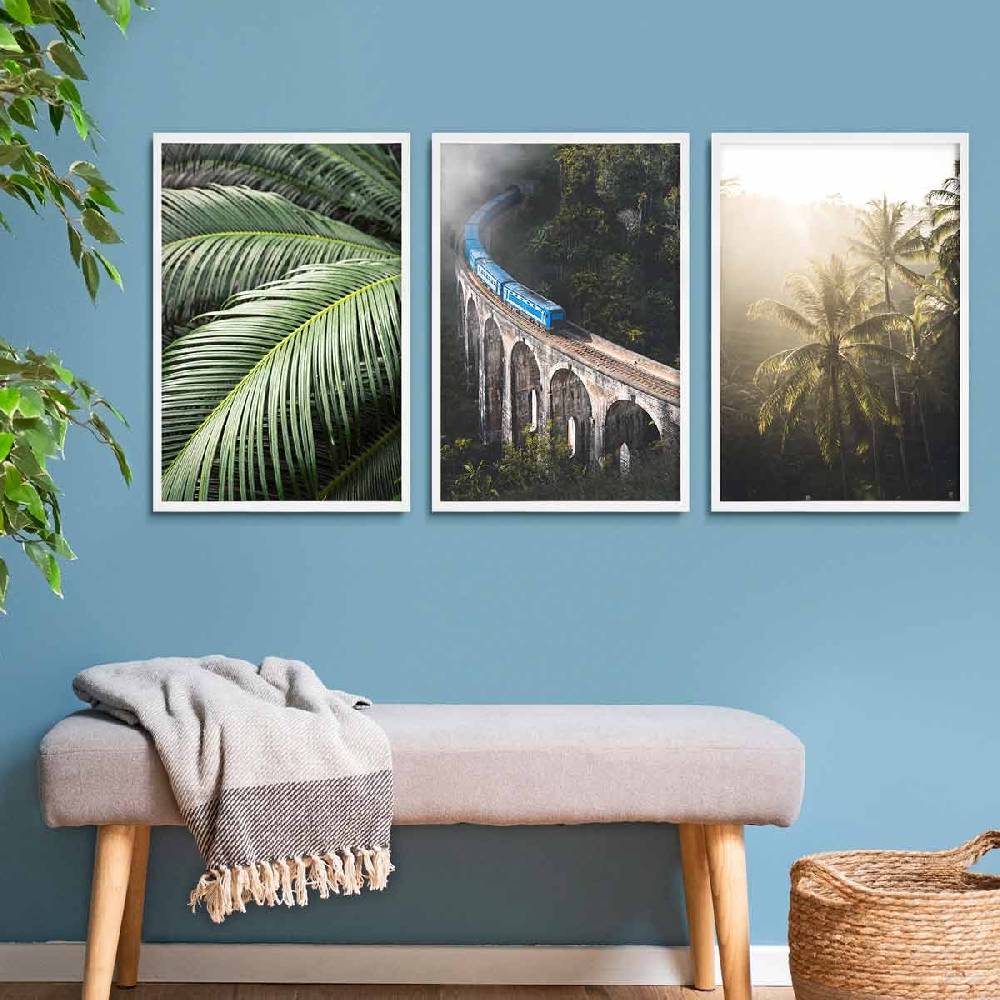 Photolini 3er Set Poster-Bilderrahmen 42x59,4 cm / DIN A2 Modern Weiß aus MDF mit Acrylglas