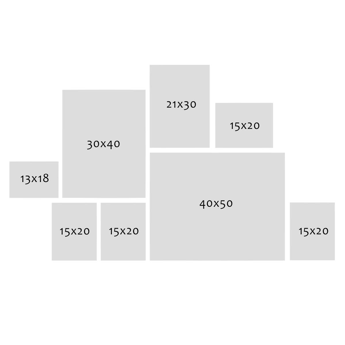 Photolini 8er Bilderrahmen-Set Eiche Dunkel aus MDF 13x18 bis 40x50 cm Begrenztes Angebot