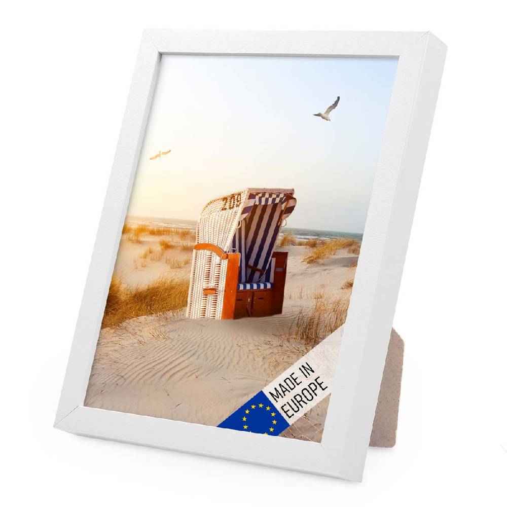 Photolini Holzrahmen Weiß mit Acrylglas