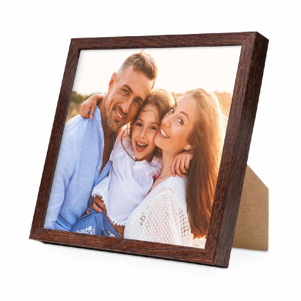 Photolini Holzrahmen Eiche Dunkel mit Acrylglas Jubiläumsangebot