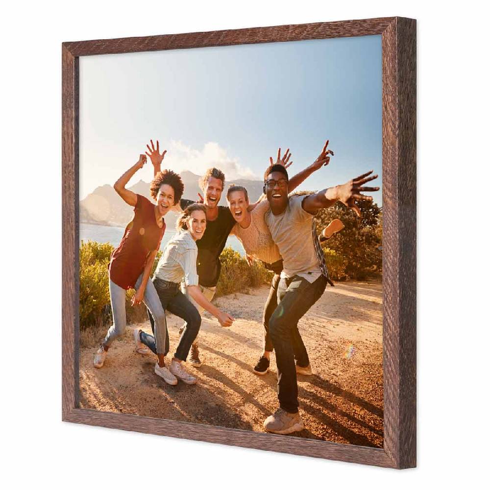 Photolini Holzrahmen Eiche Dunkel mit Acrylglas Jubiläumsangebot