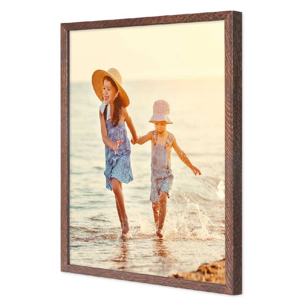 Photolini Holzrahmen Eiche Dunkel mit Acrylglas Jubiläumsangebot