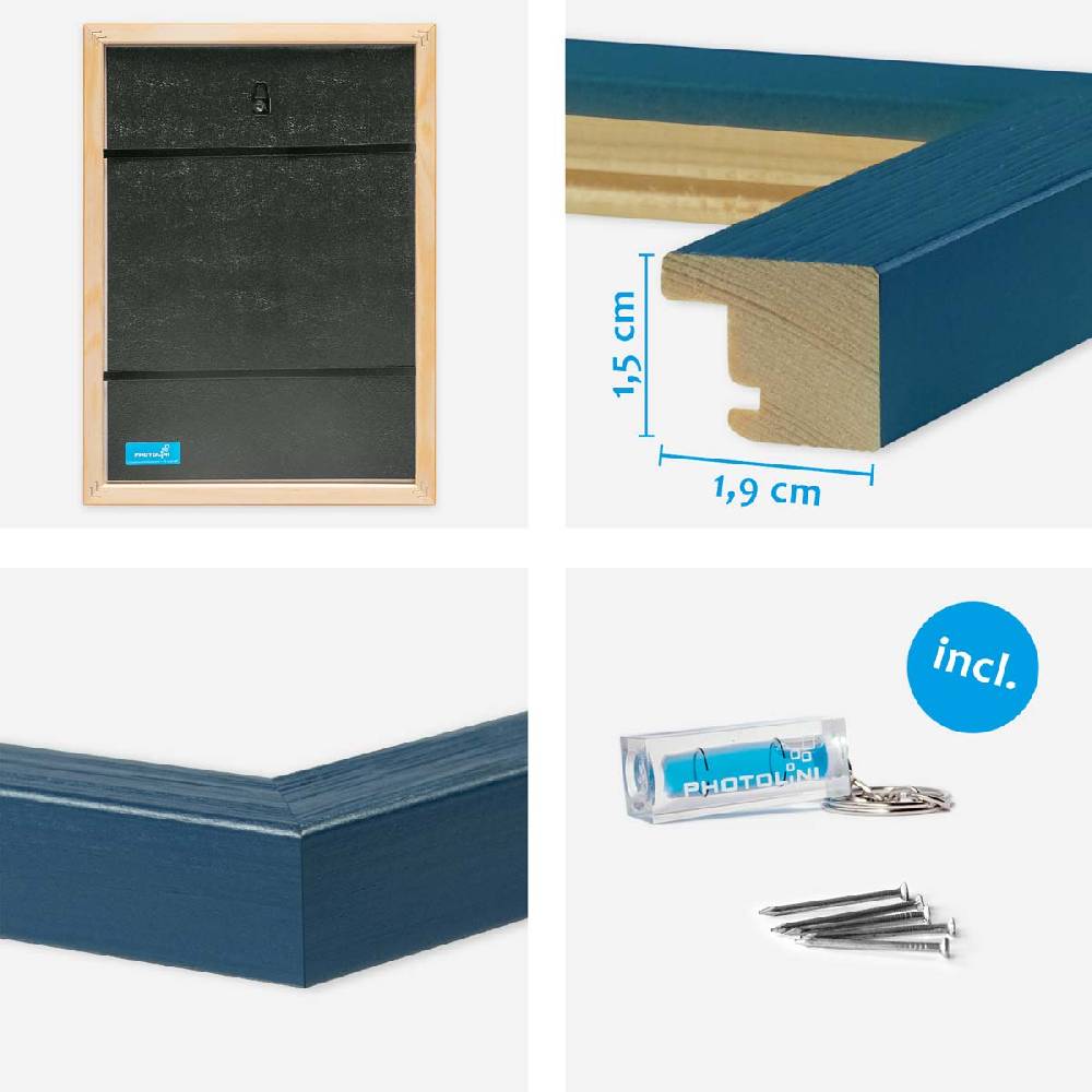 Photolini Bilderrahmen Dunkelblau 21x30 cm / DIN A4 3er Set mit Acrylglas Bis zu 65% Rabatt