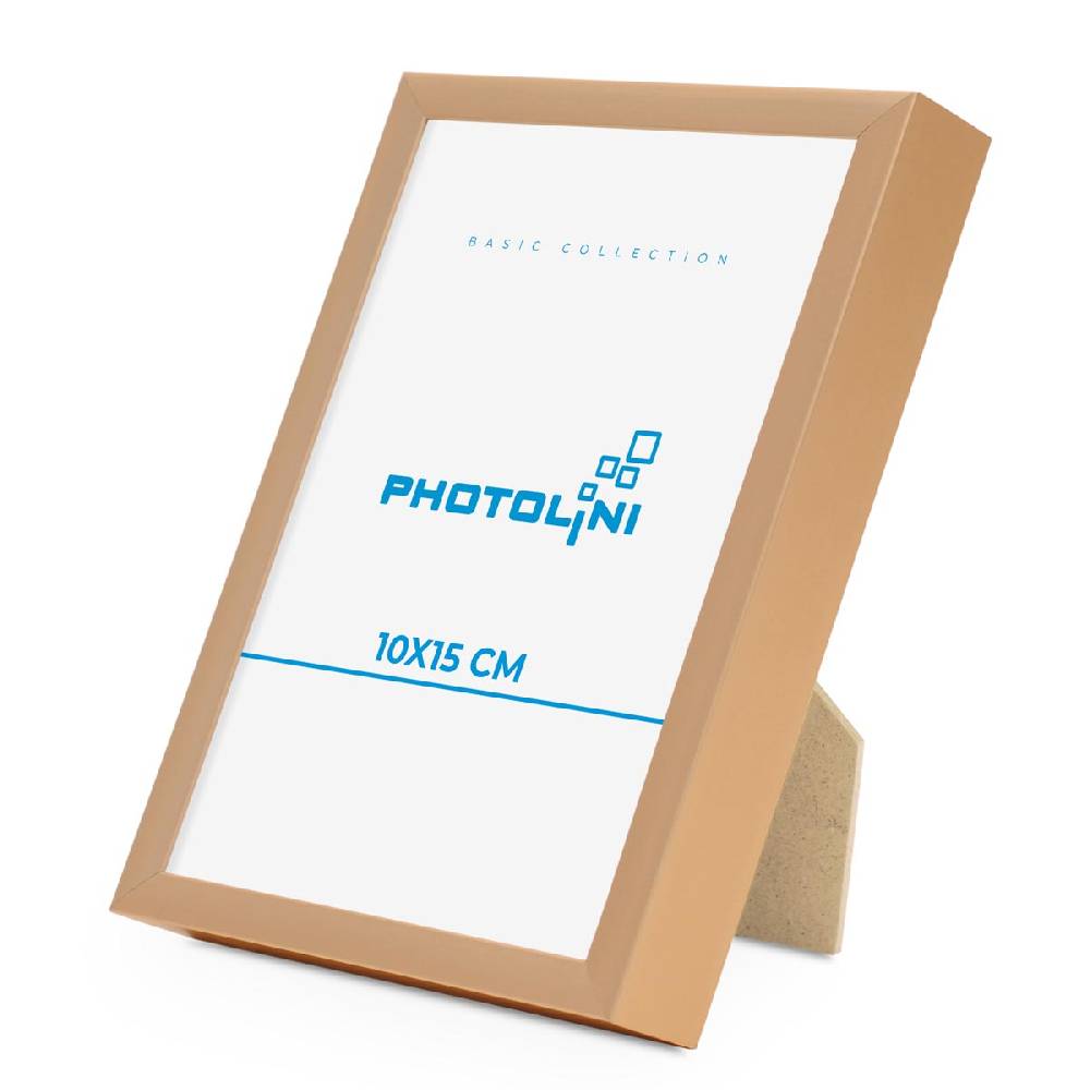 Photolini Alu-Bilderrahmen Gold mit Acrylglas