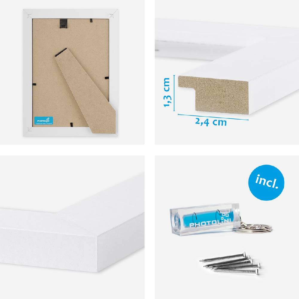 Photolini 10er Bilderrahmen-Set 15x20 cm Modern Weiß MDF Basic Collection Clearance-Verkauf