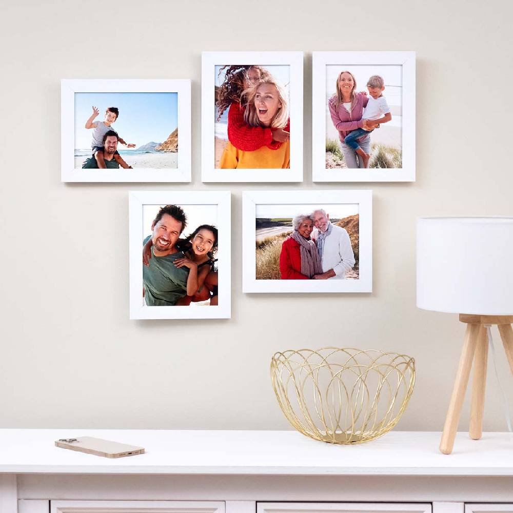 Photolini 10er Bilderrahmen-Set 15x20 cm Modern Weiß MDF Basic Collection Clearance-Verkauf