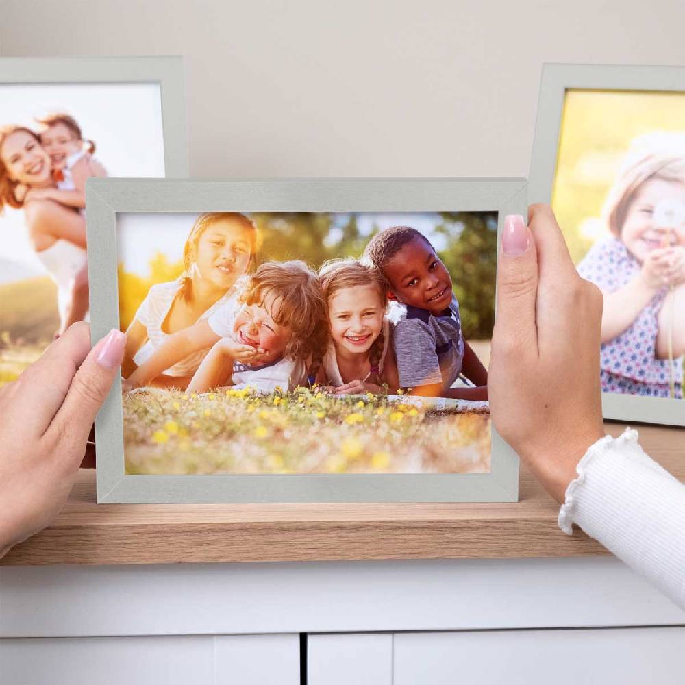 Photolini 10er Bilderrahmen-Set 15x20 cm Modern Silber aus MDF mit Acrylglas Kostenloser Versand international