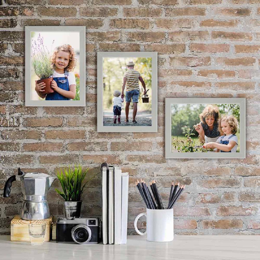 Photolini 10er Bilderrahmen-Set 13x18 cm Modern Silber aus MDF mit Acrylglas Fabrikladen