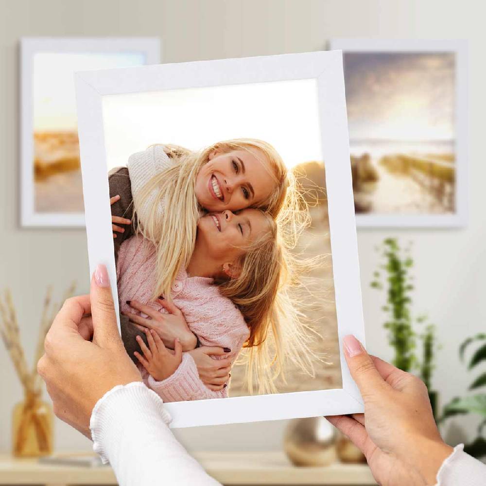 Photolini 10er Bilderrahmen-Set breit 18x24 cm Weiß, MDF-Holz | Acrylglas Begrenzt auf 3 Tage