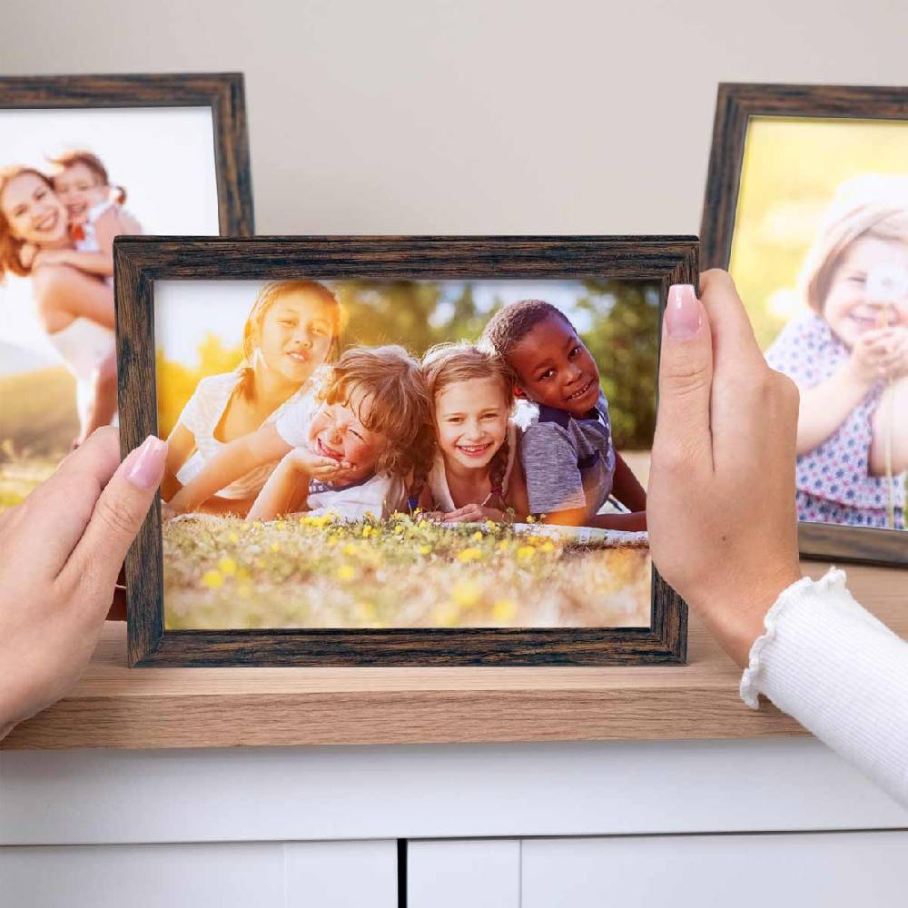 Photolini 10er Bilderrahmen-Set 15x20 cm Eiche Dunkel aus MDF mit Acrylglas Speichern exportieren