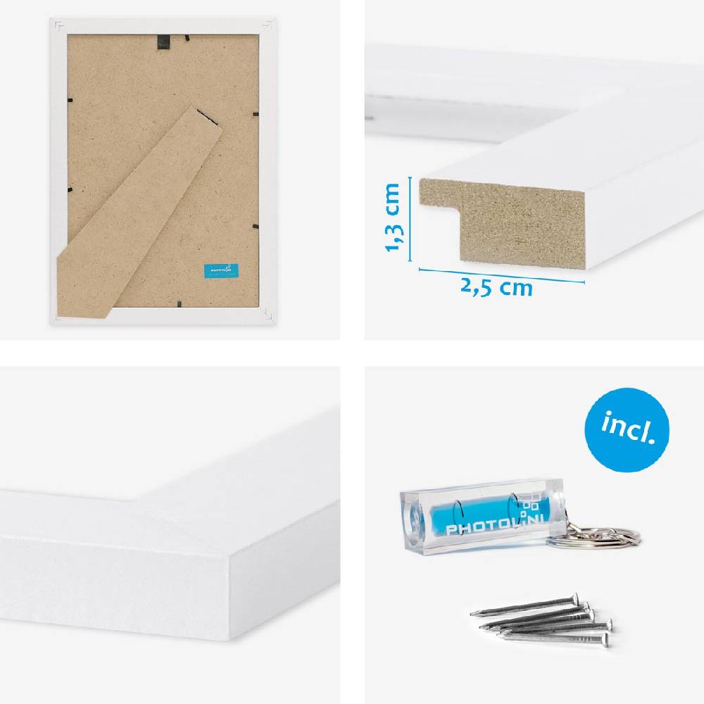 Photolini 10er Bilderrahmen-Set Weiß 21x30 cm A4 | MDF Acrylglas Black Friday Preise