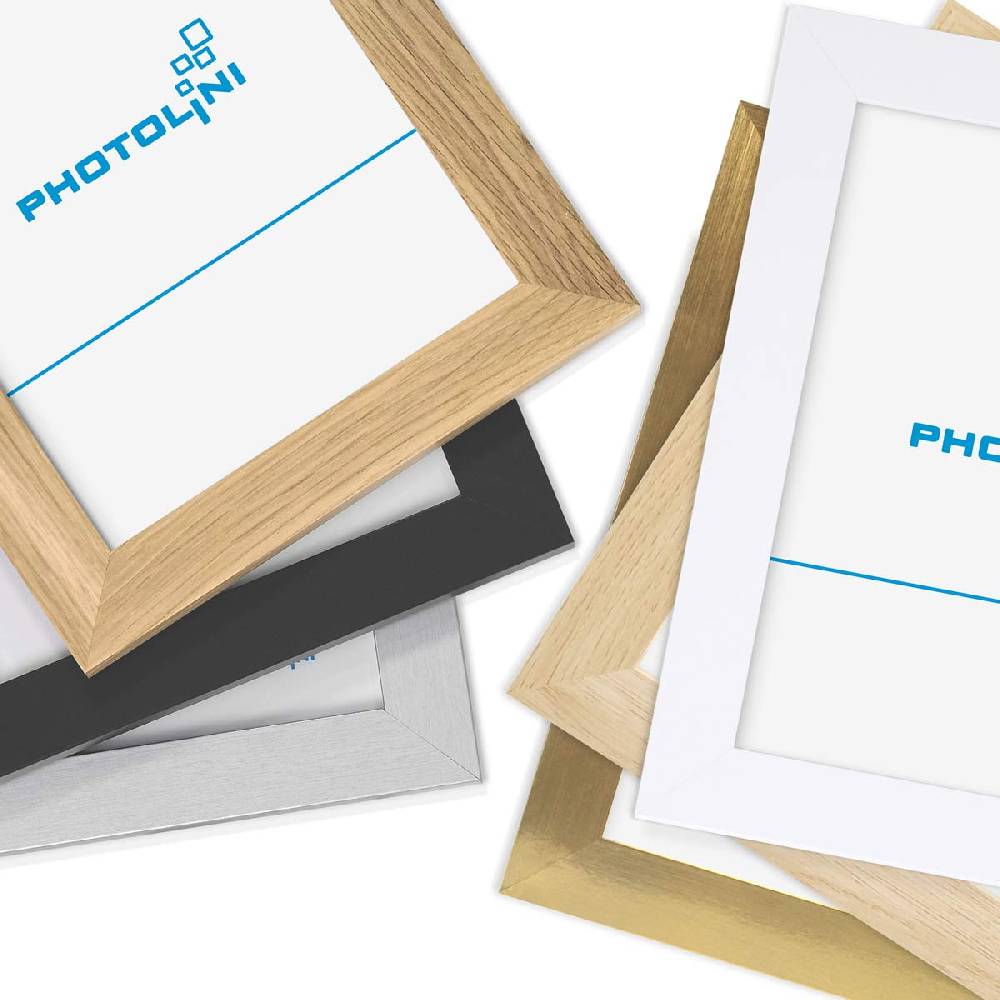 Photolini 10er Bilderrahmen-Set breit 20x25 cm Schwarz, MDF-Holz | Acrylglas Online