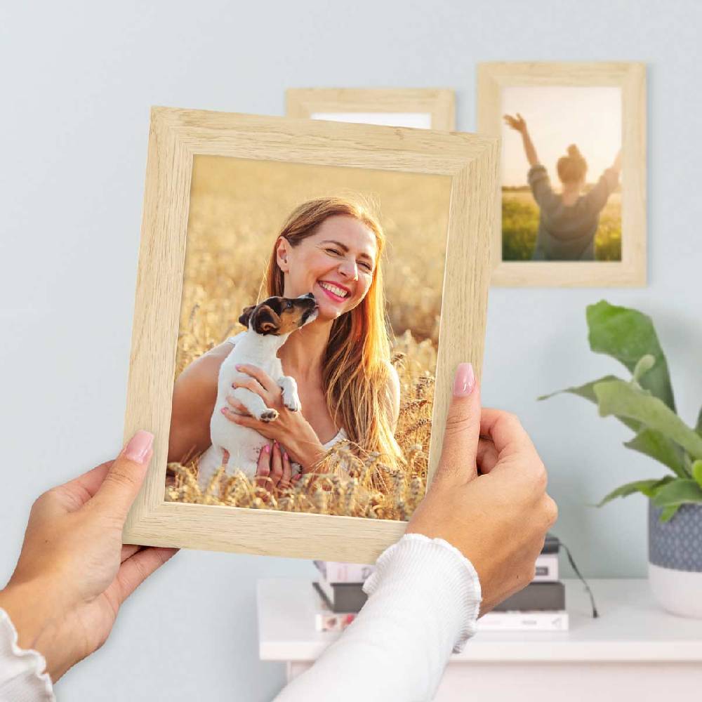 Photolini 10er Bilderrahmen-Set 13x18 cm Modern Natur MDF Basic Collection | Acrylglas Verkauf