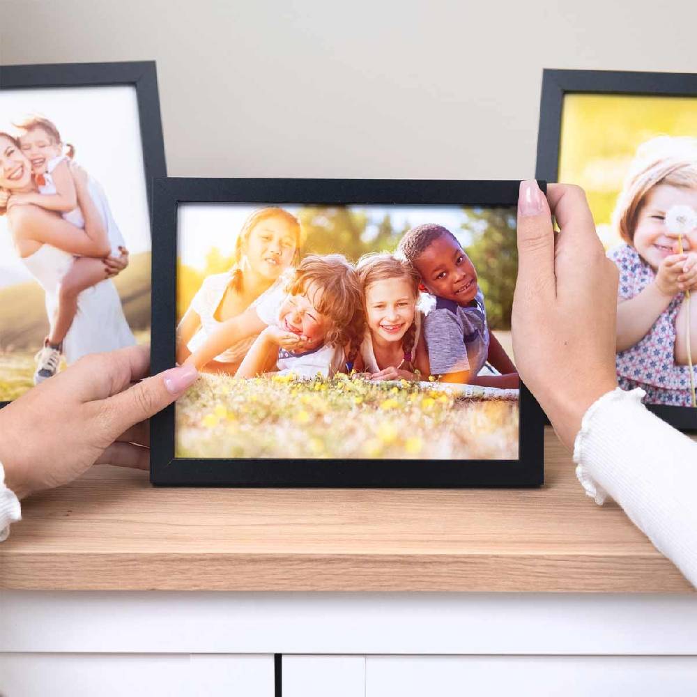 Photolini 10er Bilderrahmen-Set 15x20 cm Modern Schwarz aus MDF mit Acrylglas im Angebot