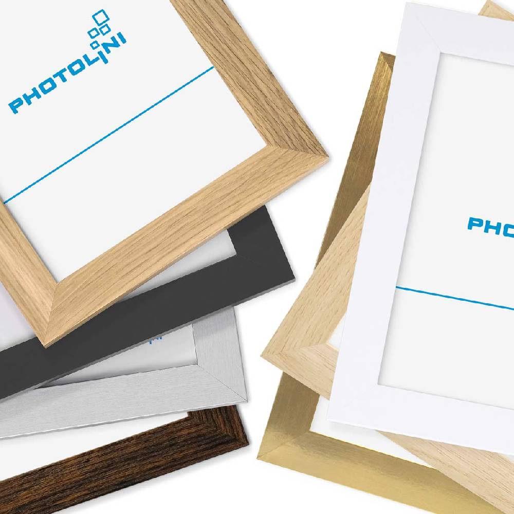Photolini 10er Bilderrahmen-Set 15x20cm Modern Silber MDF Basic Collection | Acrylglas Schlussverkauf